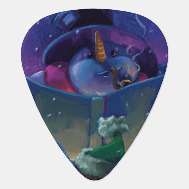 Wintertime Reading Guitar Pick (Front)