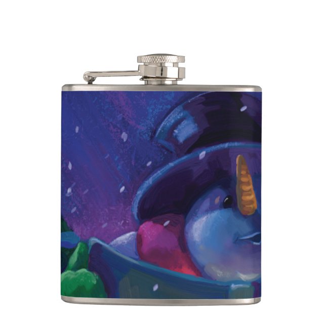 Wintertime Reading Hip Flask (Front)