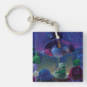 Wintertime Reading Keychain