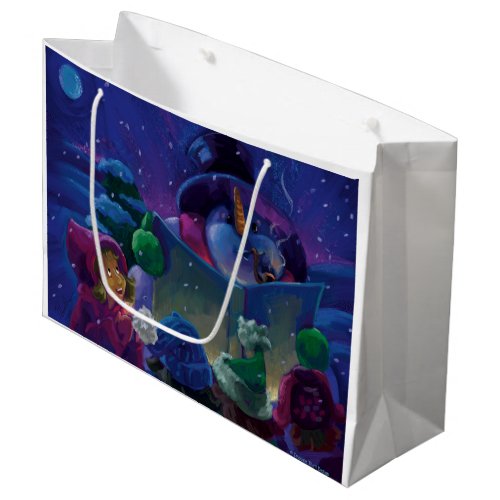 Wintertime Reading Painting Large Gift Bag