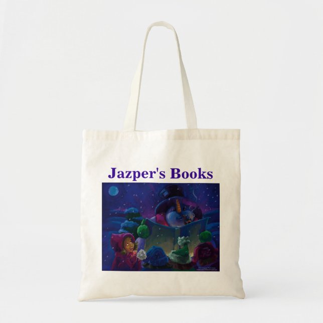 Wintertime Reading Personalized Book Bag (Front)