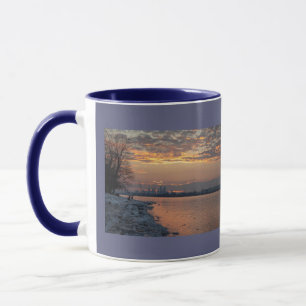 Wintertime River Sunset Mug