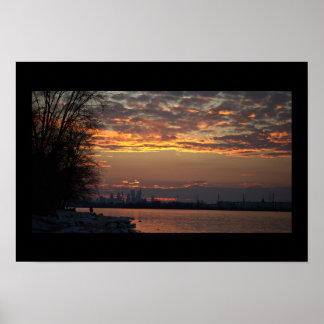  Wintertime River Sunset Poster