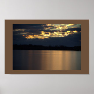  Wintertime River Sunset Poster