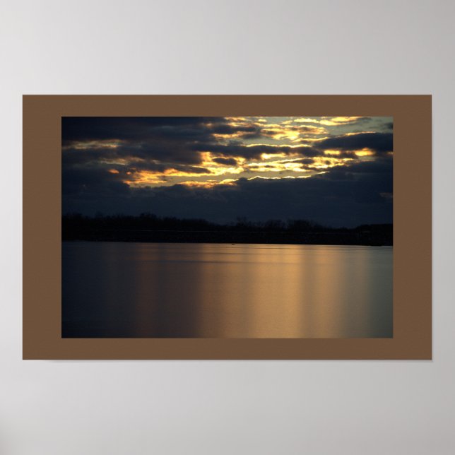  Wintertime River Sunset Poster (Front)