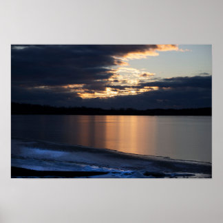  Wintertime River Sunset Poster
