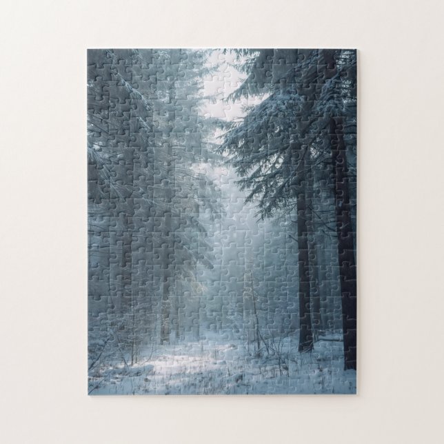 Wintertime Scene in the Forest Jigsaw Puzzle (Vertical)