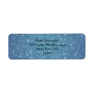 Wintery Blue Glitter Texture Label
