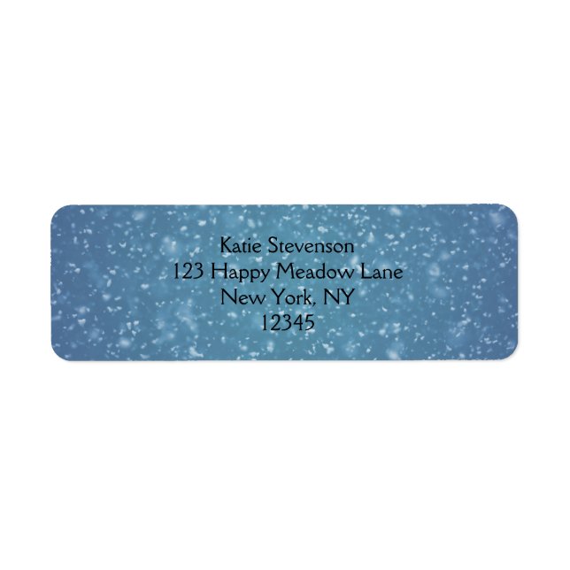 Wintery Blue Glitter Texture Label (Front)