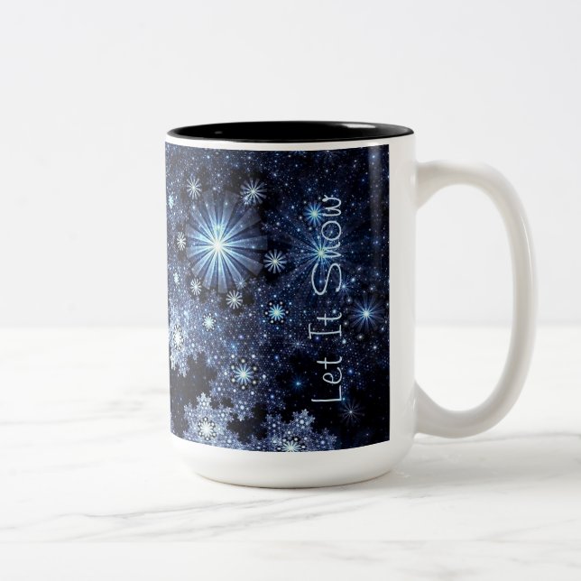 Wintery Blue Snowflake Pattern Mug (Right)