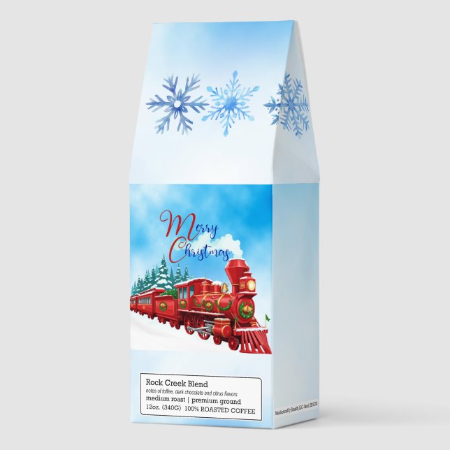 Wintery Christmas Train Roasted Coffee (Front)