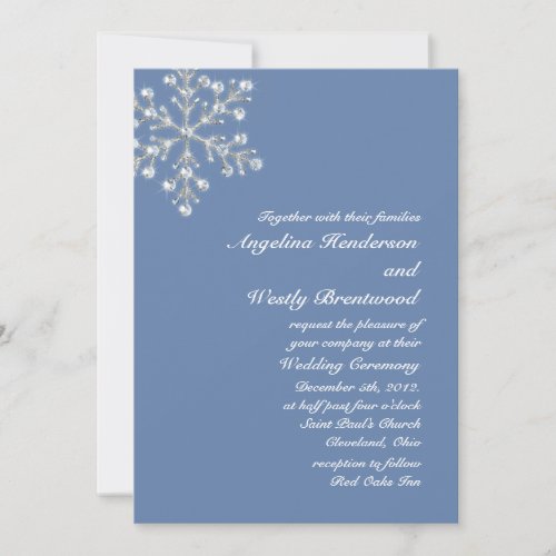 Wintery Crystal Snowflake Wedding Invitation