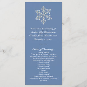 Wintery Crystal Snowflake Wedding Program