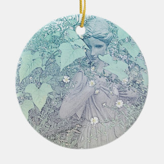 Wintery Goddess Ceramic Ornament