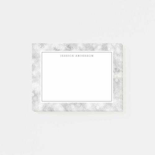 Wintery Silver Snowflak Personalized Notes