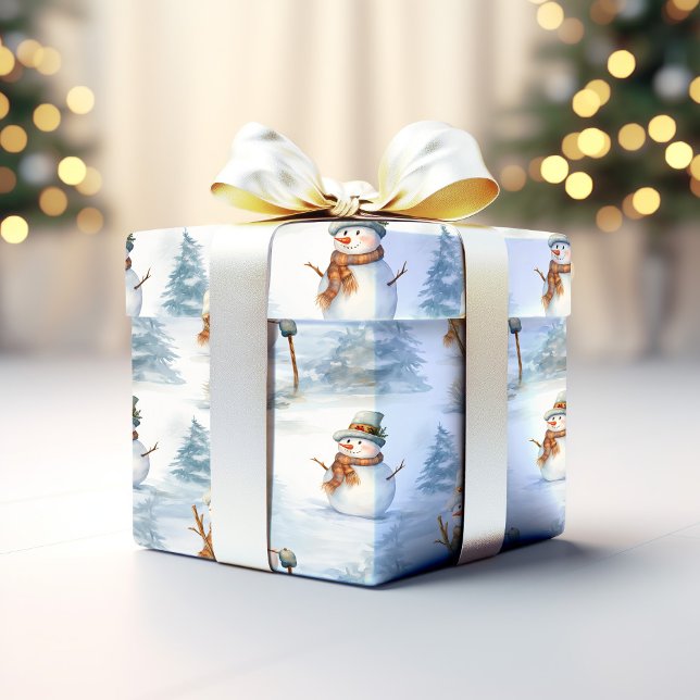 Wintery Snowman Wrapping Paper (Creator Uploaded)