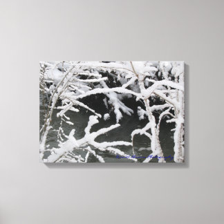 Wintery Stream Wrapped Canvas Print