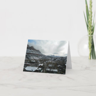 Wintery Town Letterpress Thank You Card