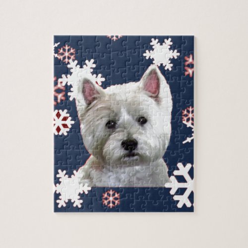 WINTERY WESTIE JIGSAW PUZZLE