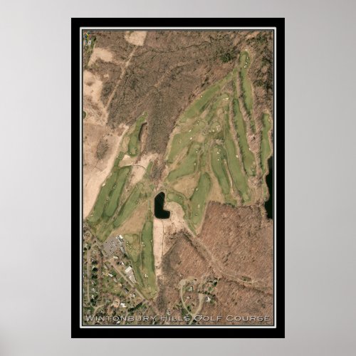 Wintonbury Hills Golf Course CT Satellite Map Poster