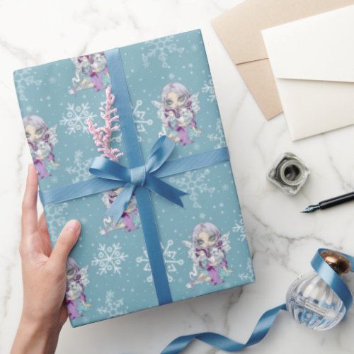 Wintry Dragonling Wrapping Paper