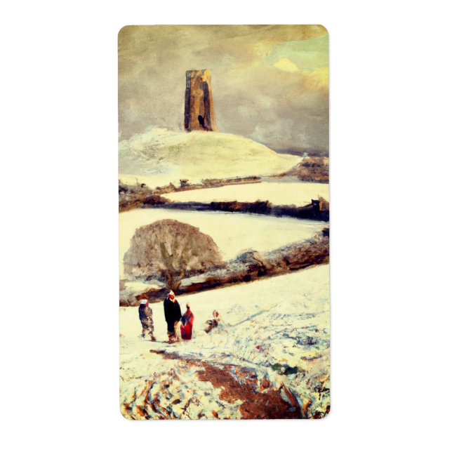 Wintry Glastonbury Tor Label (Front)