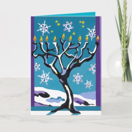 Wintry Hanukkah Holiday Card