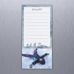 Wintry Let it Snow Add a Photo Lined List Magnetic Notepad<br><div class="desc">A magnetic note pad for list & snow-day lovers!  Add your own wintry photo to this custom paper pad and give your grocery list an upgrade!  Makes a wonderful holiday gift for family and friends!</div>