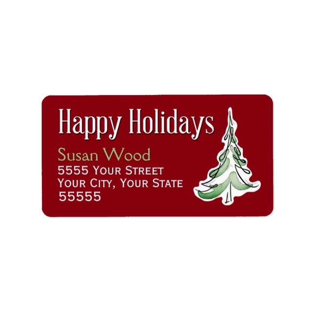 Wintry Pine Holiday Address Labels (Front)