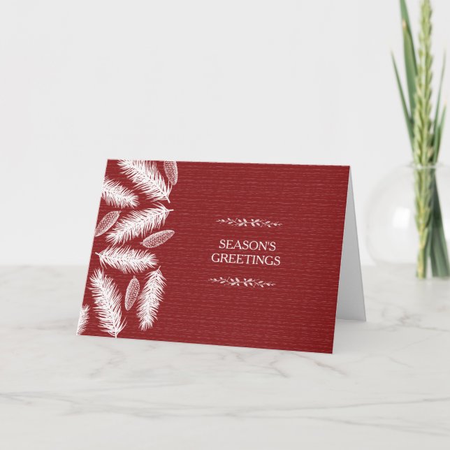 Wintry Red Pinecone Christmas Holiday Corporate (Front)