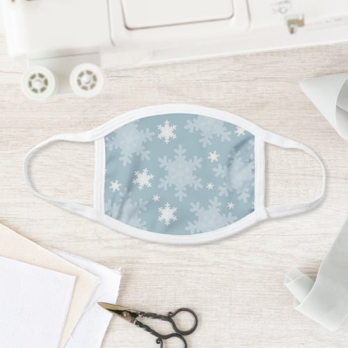 Wintry Snowflakes Face Mask