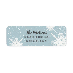 Wintry Snowflakes Holiday Return Address Label