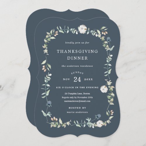 Wintry Thanksgiving Dinner Invitation