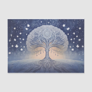 Wintry Tree of Life, Frosty Stars and Spirits Tissue Paper