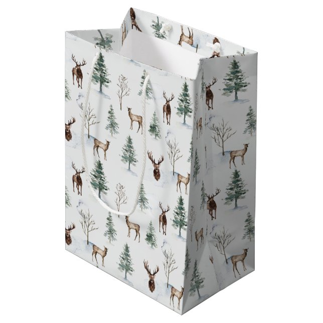 Wintry Wonderland 3 Christmas Holiday Gift Bag (Front Angled)