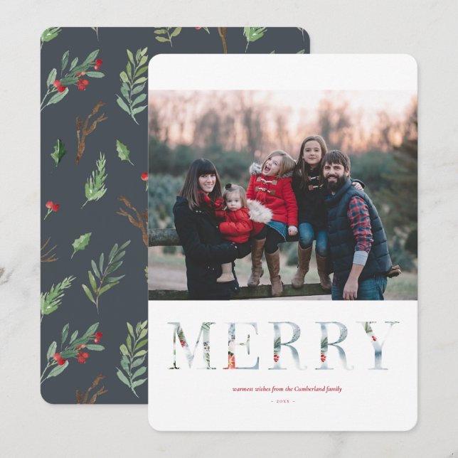 Wintry Wonderland Holiday Flat Card (Front/Back)