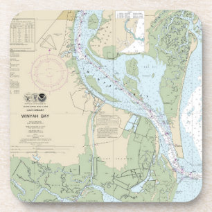 Winyah Bay Nautical Chart 11532 Beverage Coaster