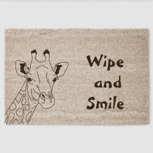 Wipe and Smile Giraffe Fiber Doormat