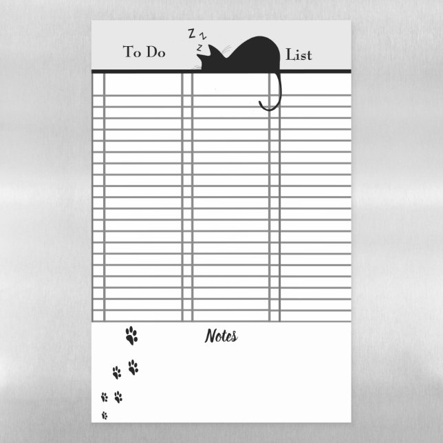 Wipe Clean Blank Checklist Template Magnetic Dry Erase Sheet (Vertical)