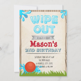 Wipe out birthday party invitation