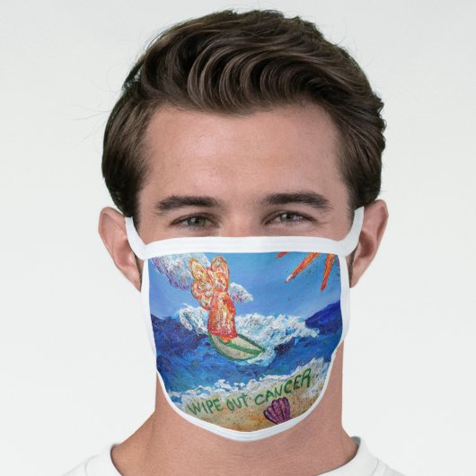 Wipe Out Cancer Angel Art Custom Face Mask (Worn Him)