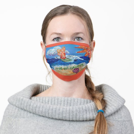 Wipe Out Cancer Angel Art Custom Face Masks (Worn)