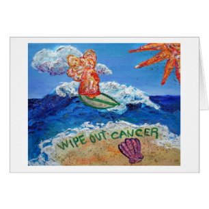 Wipe Out Cancer Angel Art Custom Greeting Card