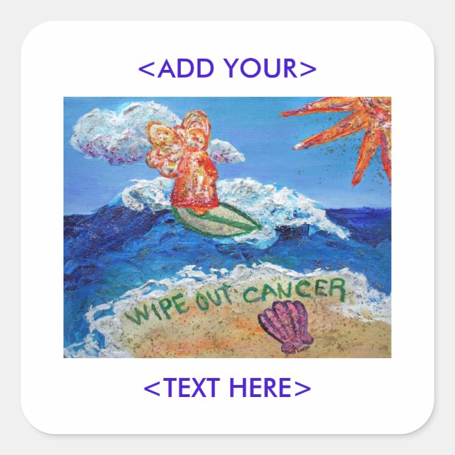 Wipe Out Cancer Angel Art Decal Stickers (Front)