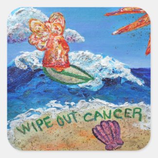 Wipe Out Cancer Angel Art Sticker Decals