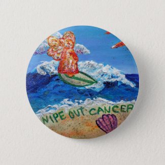 Wipe Out Cancer Angel Button