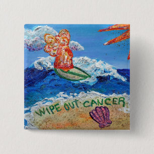 Wipe Out Cancer Angel Button
