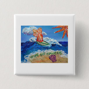 Wipe Out Cancer Angel Button