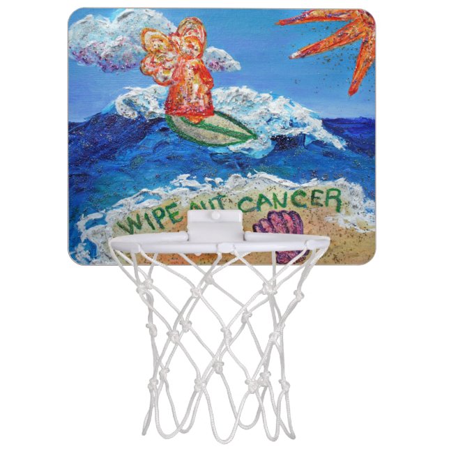 Wipe Out Cancer Angel Fun Basketball Hoop (Front)