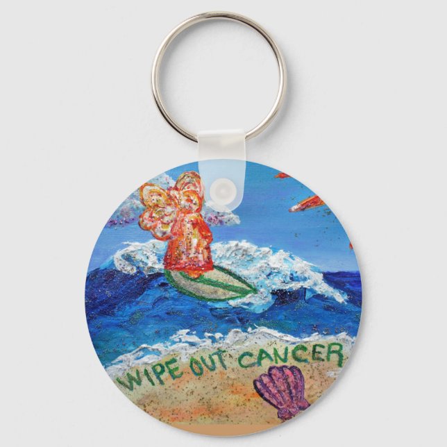 Wipe Out Cancer Angel Keychain (Front)
